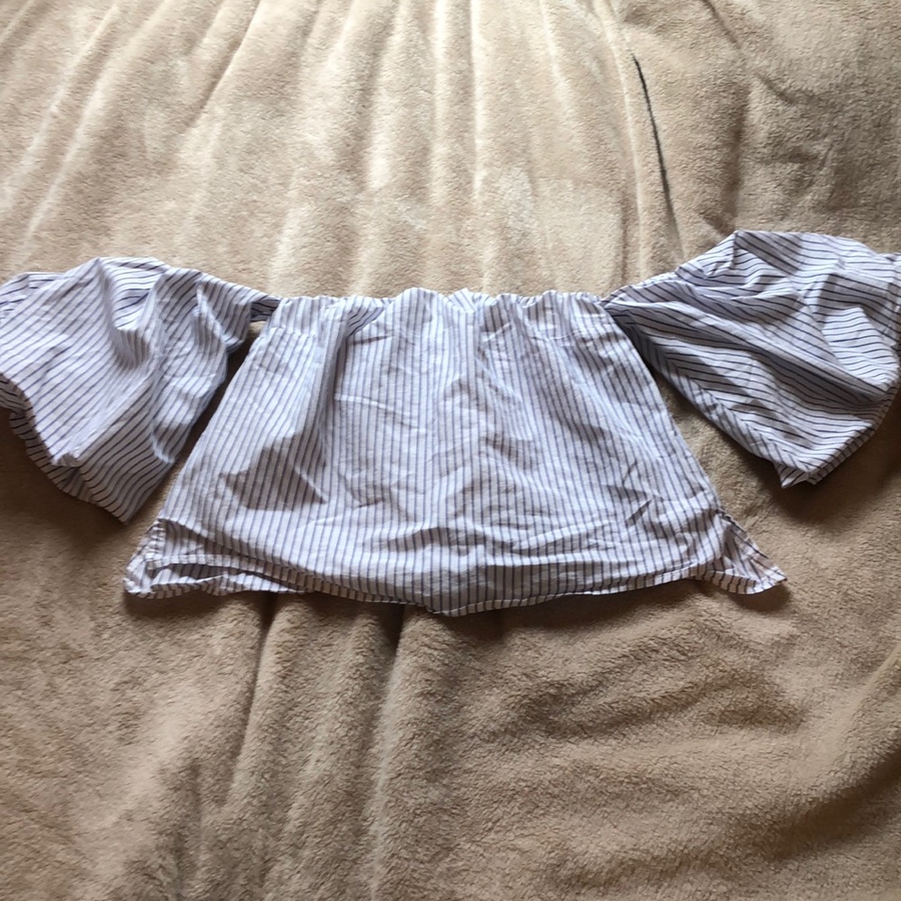 Off shoulder striped top
